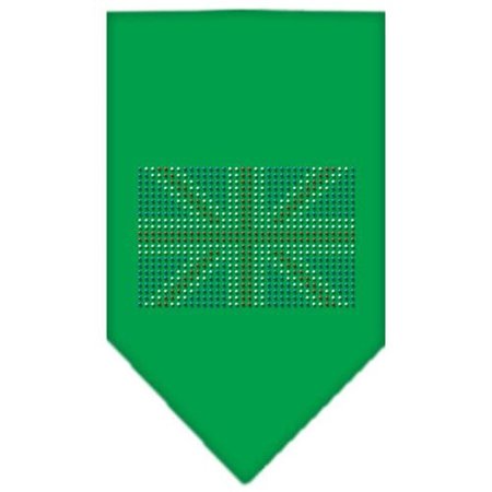 UNCONDITIONAL LOVE British Flag Rhinestone Bandana Emerald Green Large UN801049